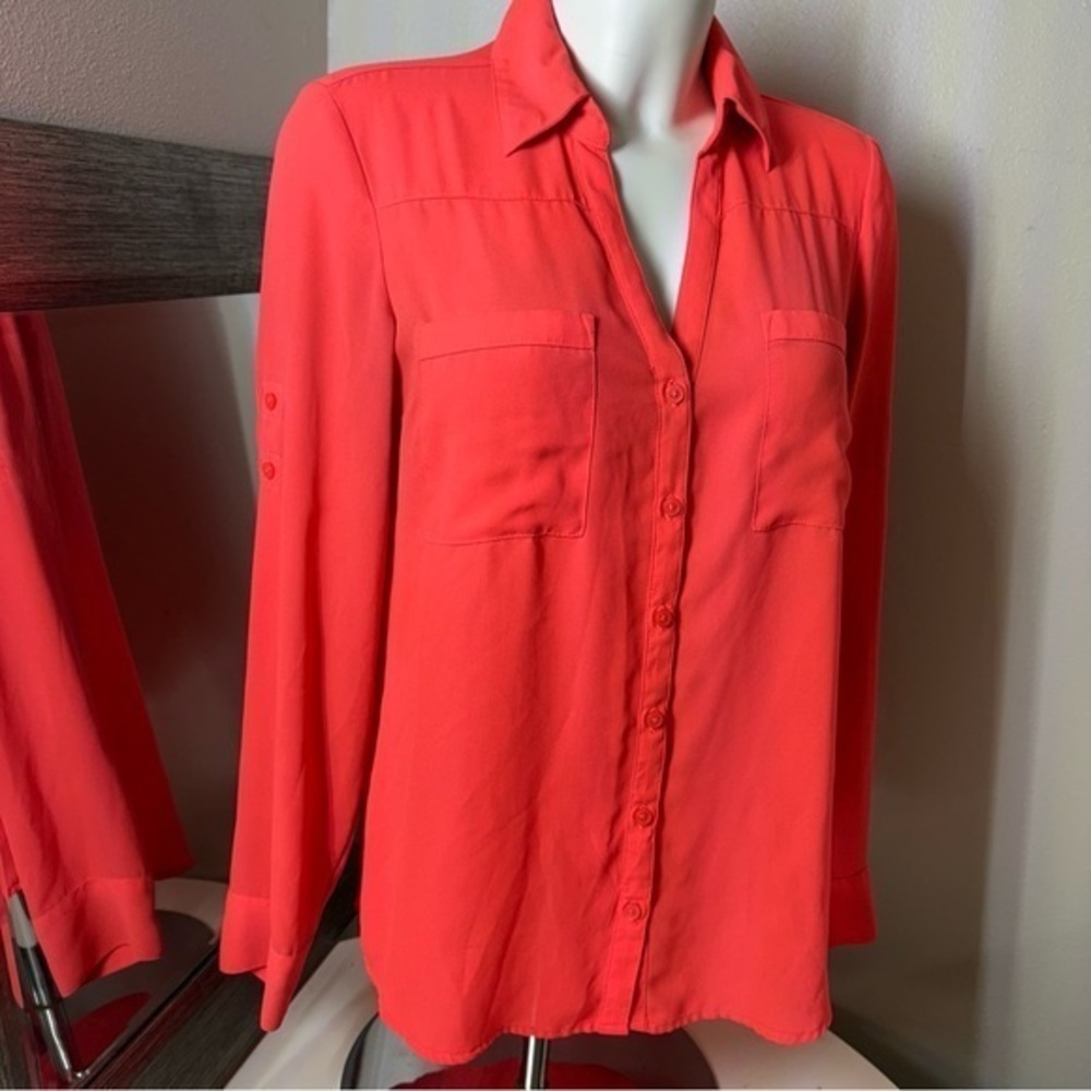 Express Long Sleeve Notched Collar Blouse